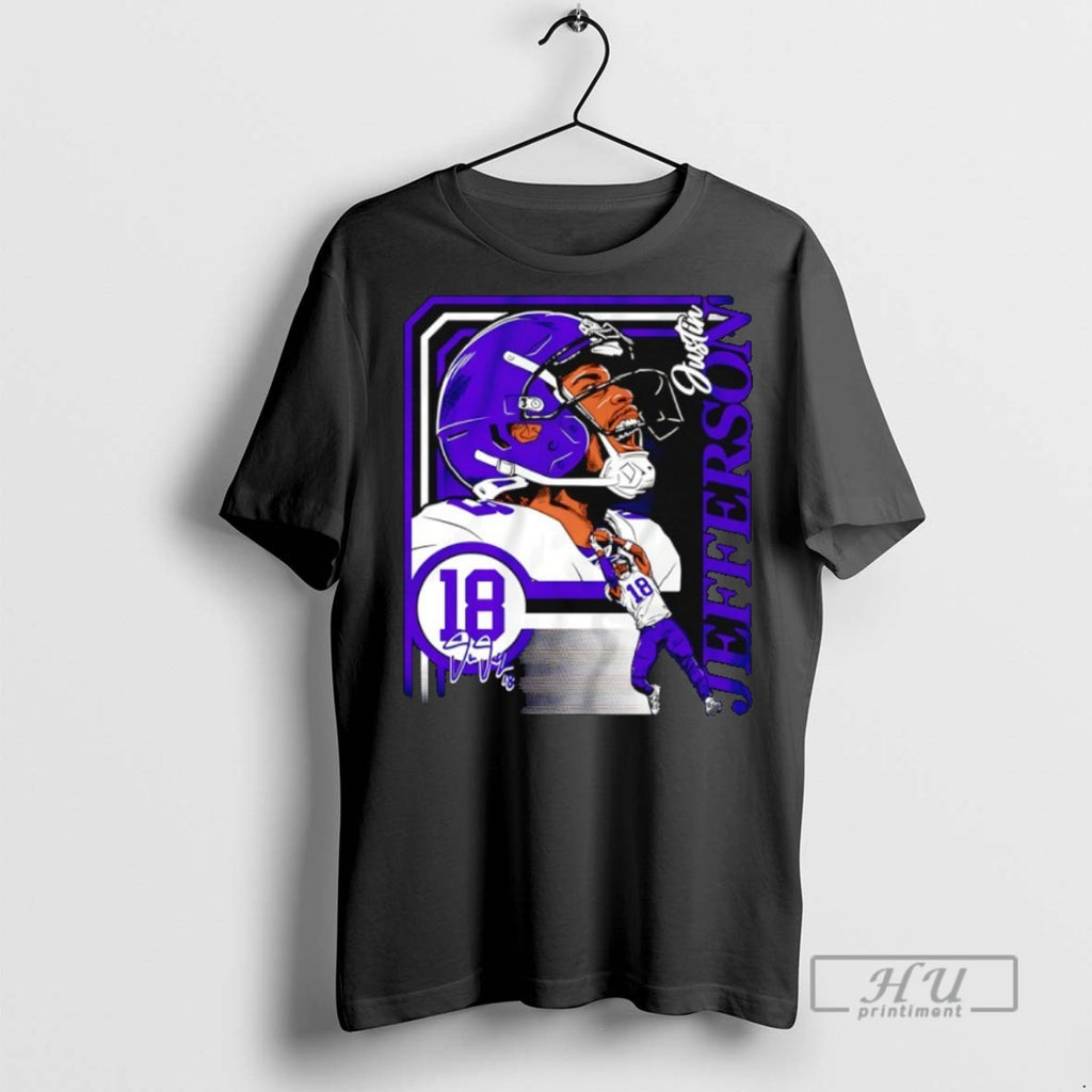 Trending Justin Jefferson 18 Minnesota Vikings Collage Frame Signature T Shirt