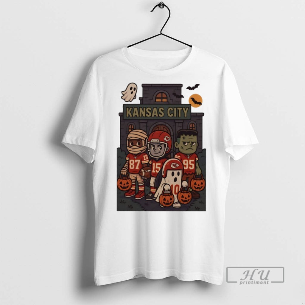 Trending Kansas City Chiefs Halloween Pumpkin 2025 Cartoon T Shirt