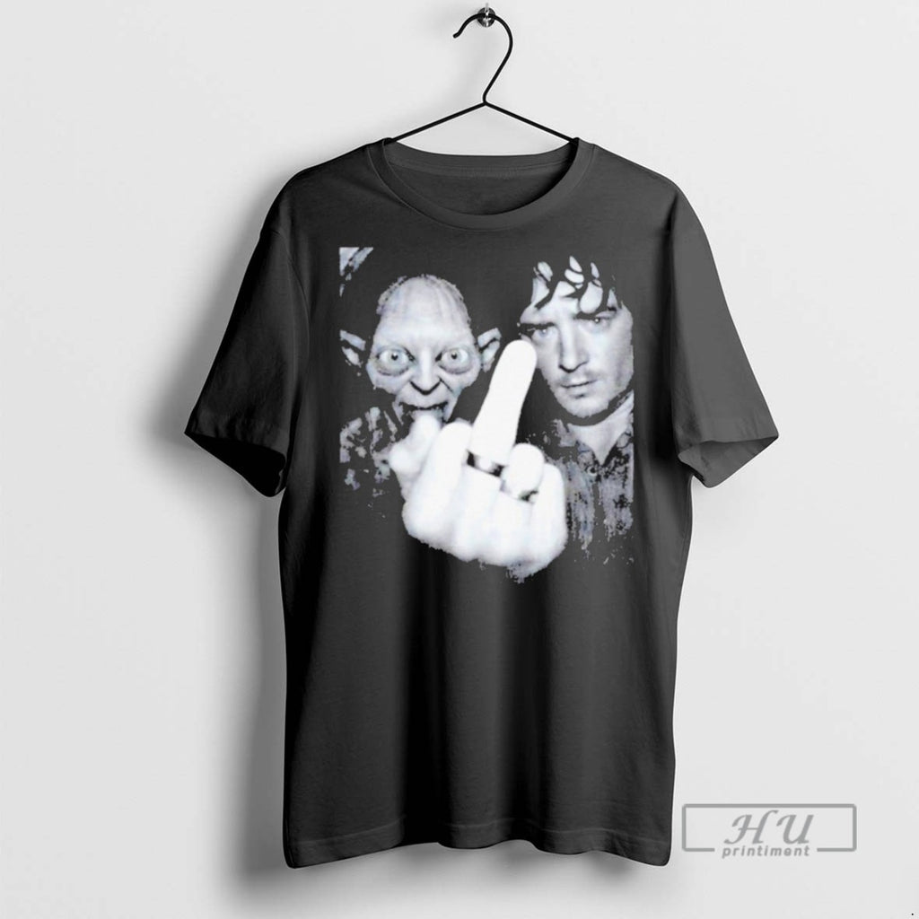 Trending Lotr Frodo And Gollum Partying Dank Middle Finger T Shirt