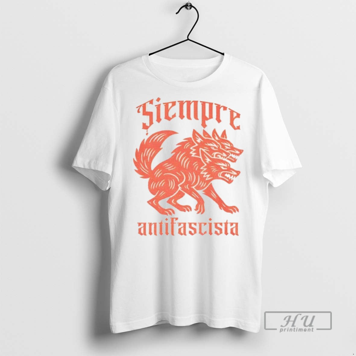 Trending Linocut 3 Headed Dog Siempre Antifascista T Shirt