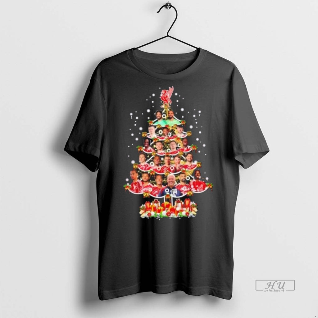 Trending Liverpool Fc All Players Christmas Tree Graphic Tee Shirt Sweater