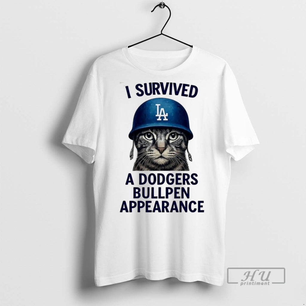 Trending Los Angeles Dodgers Baseball I Survived A Dodgers Bullpen Appearance T Shirt