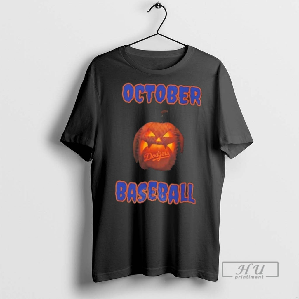 Trending Los Angeles Dodgers Pumpkin October Baseball T Shirt