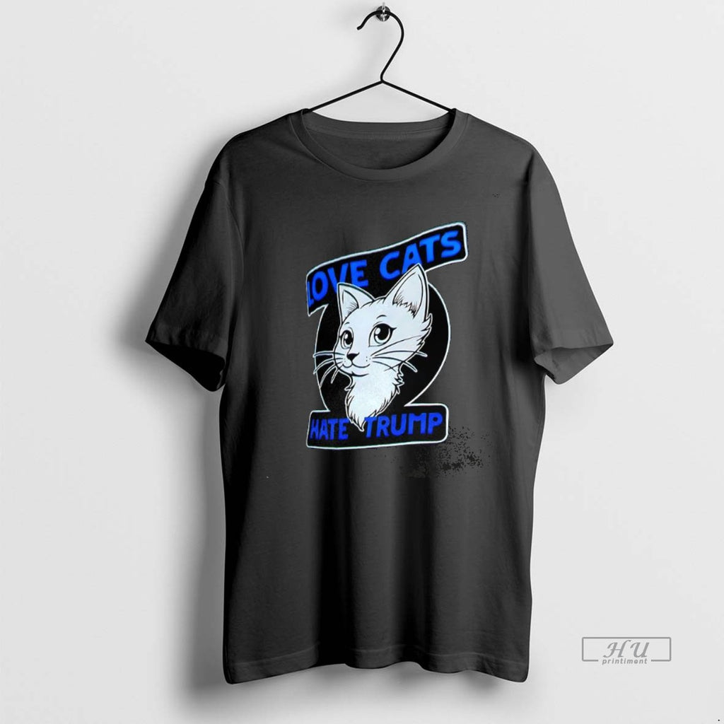 Trending Love Cats Hate Trump Tee Shirt Sweater