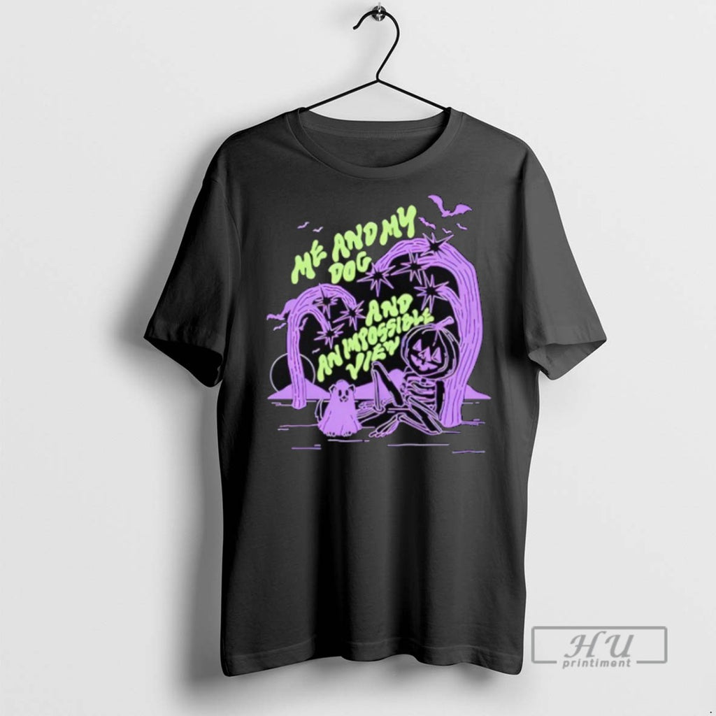 Trending Me And My Dog And An Impossible View Halloween Graphic Tee Shirts Sweatshirt Hoodies