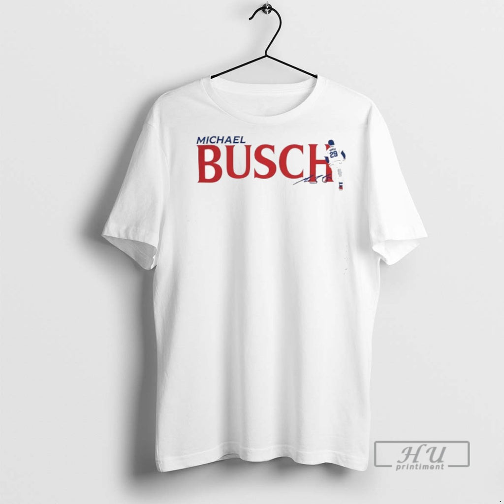 Trending Michael Busch 29 Chicago Cubs Baseball Signature Graphic Tee Shirts Sweatshirt Hoodies