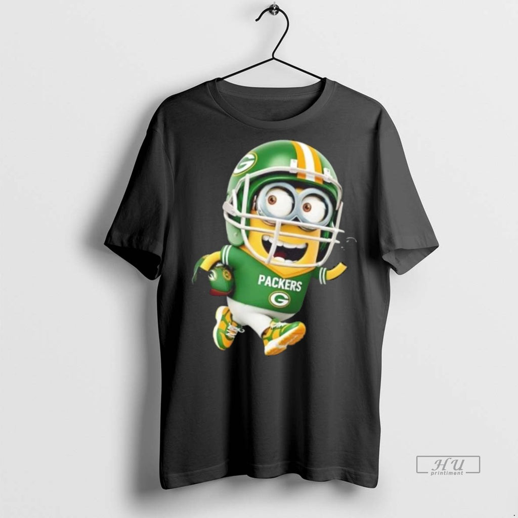 Trending Minions Is Holding A Ball And Smiling At Green Bay Packers Fans Graphic Tee