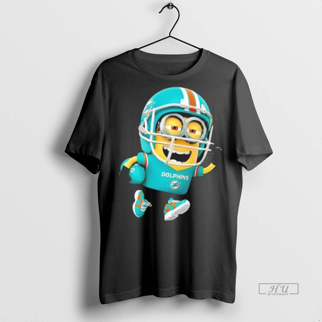 Trending Minions Is Holding A Ball And Smiling At Miami Dolphins Fans Graphic