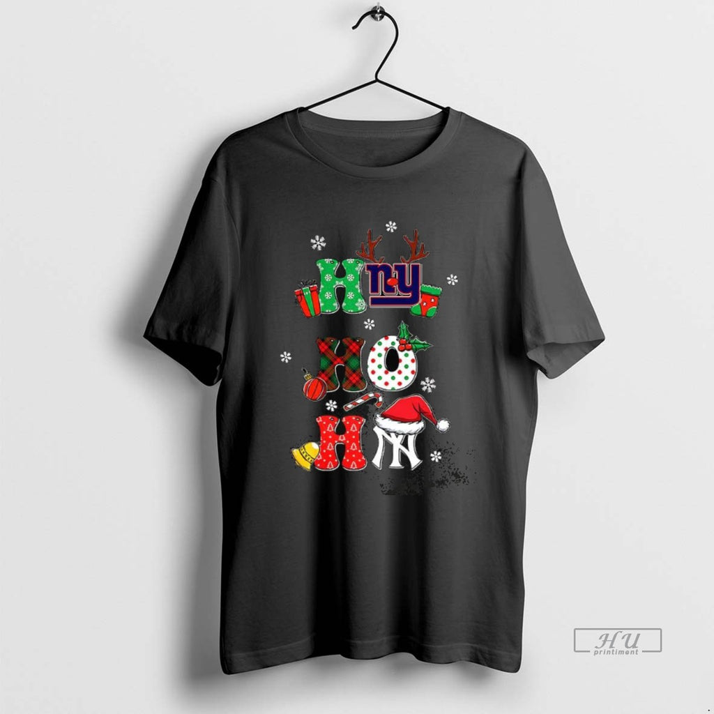 Trending New York Giants And New York Yankees Ho Ho Ho Chirstmas Tee Shirt Sweater