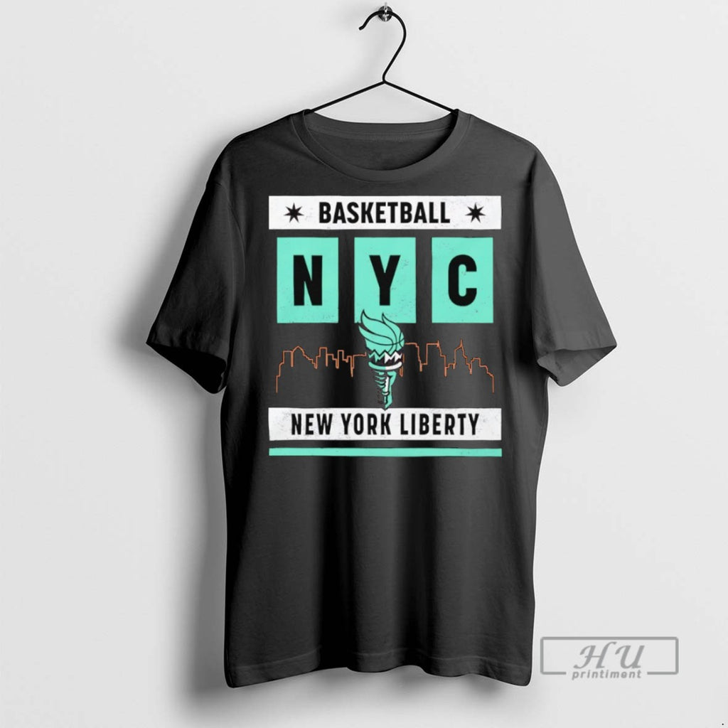 Trending New York Liberty Basketball Skyline T Shirt