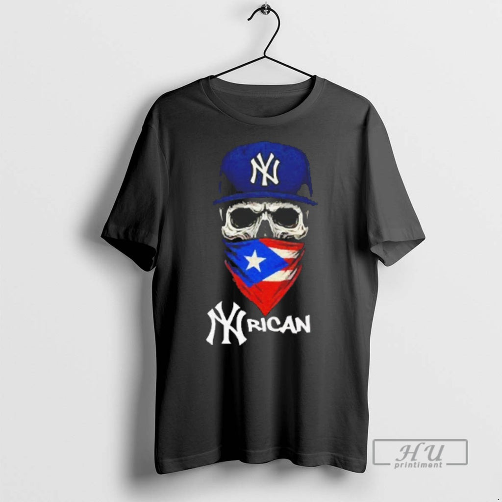 Trending New York Yankees Puerto Rican Skull Blackshirt T Shirts