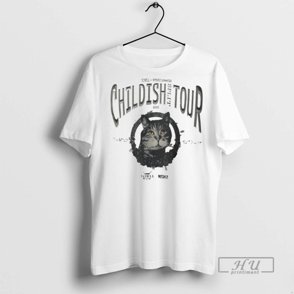 Trending Official Cat Yowll X Wtskz Presents Childish Split Tour 2025 T Shirt