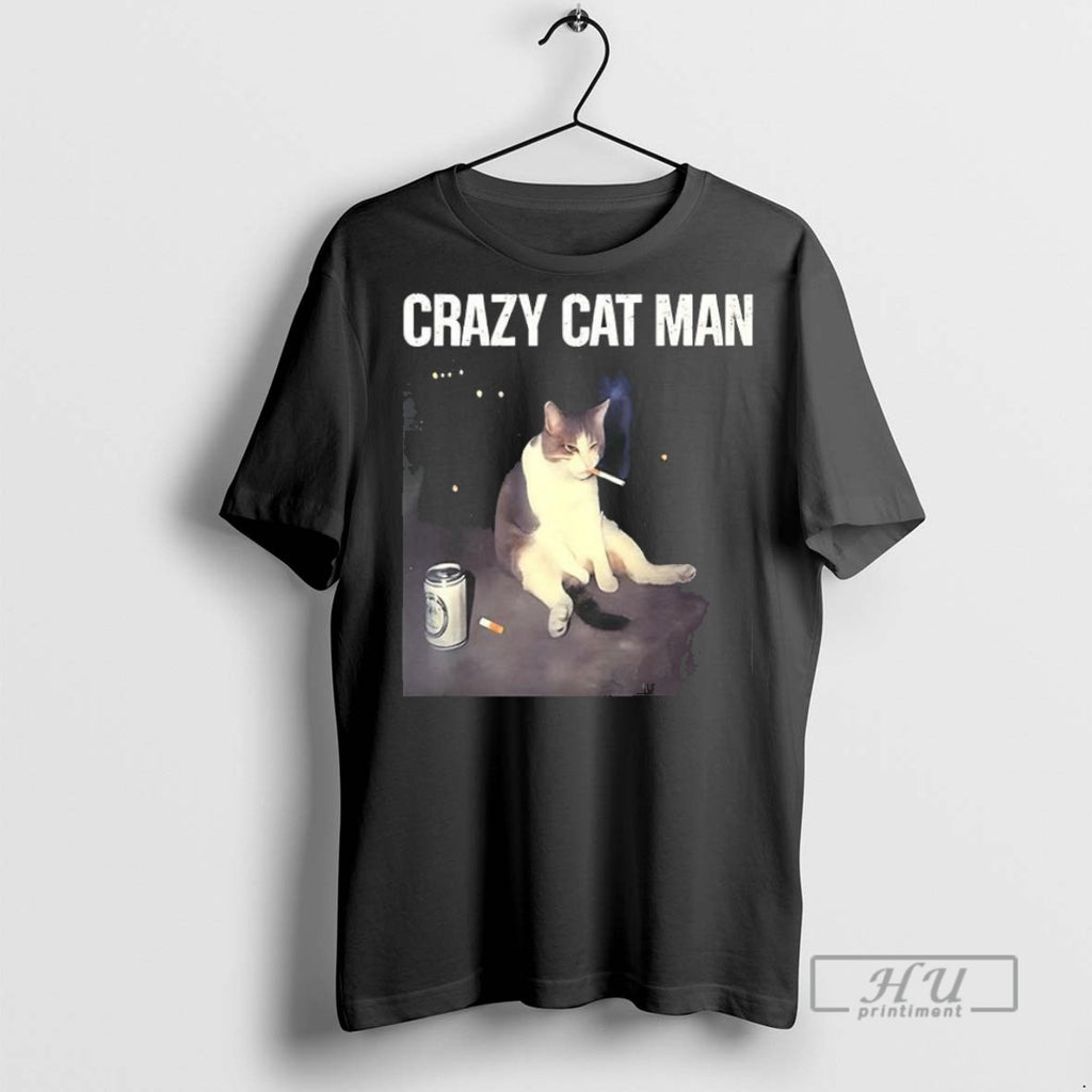 Trending Official Crazy Cat Man Smoking T Shirt