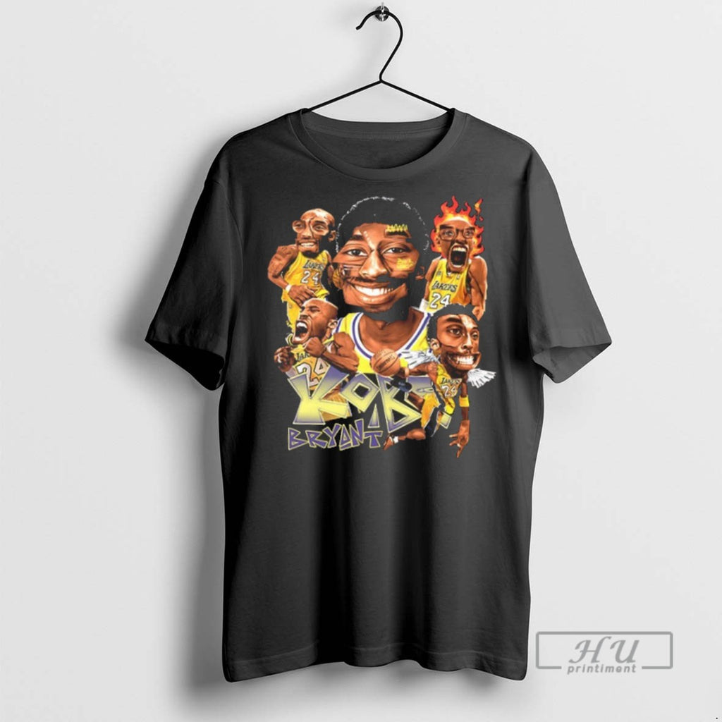 Trending Official Kobe Bryant Los Angeles Lakers Player Collage Caricature 2 Sided T Shirt