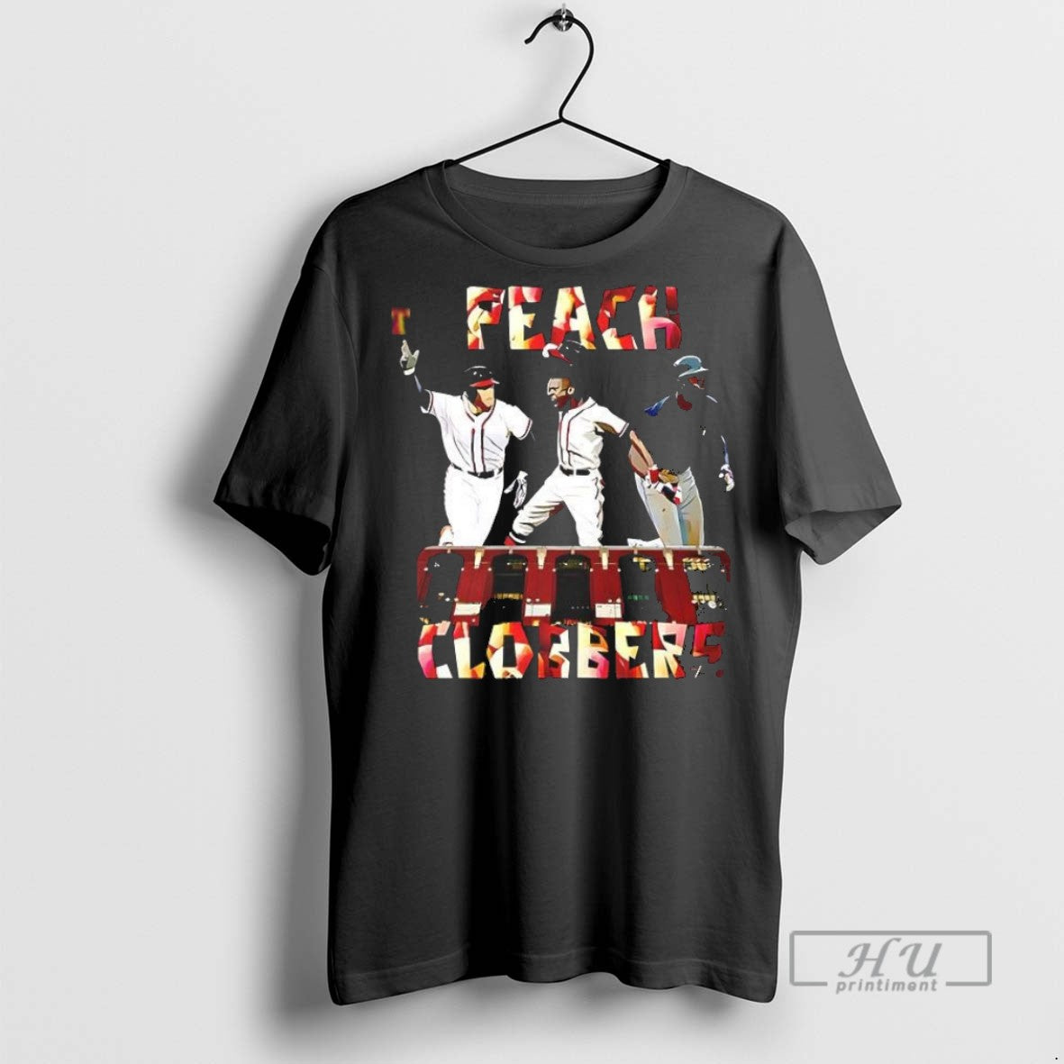 Trending Official Peach Clobbers Atlanta Baseball T Shirt