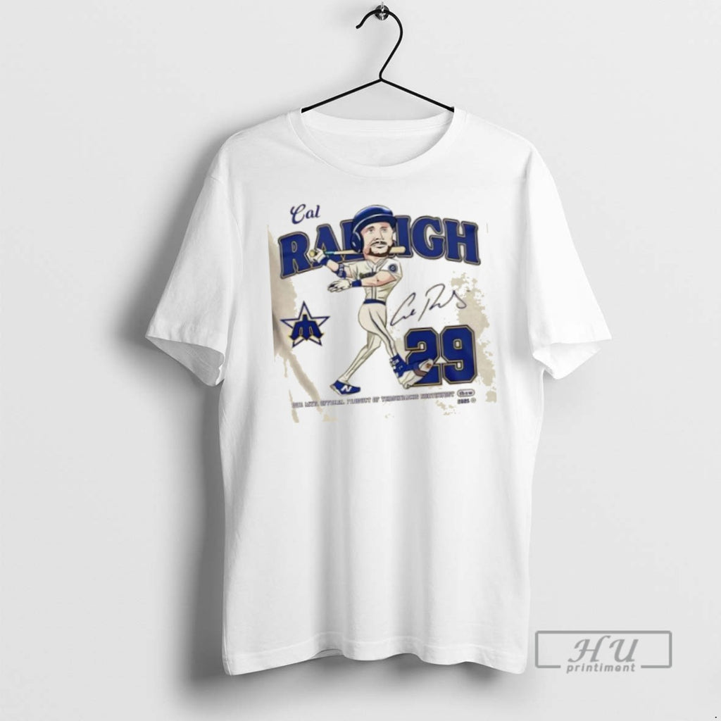 Trending Officials 2025 Cal Raleigh Mvp Seattle Mariners Baseball Signature 2 Sided T Shirt