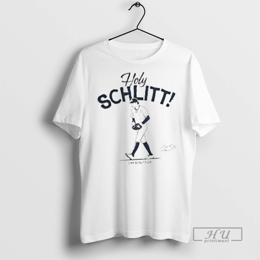 Trending Officials Cam Schlittler Holy Schlitt New York Yankees Baseball Signature T Shirt