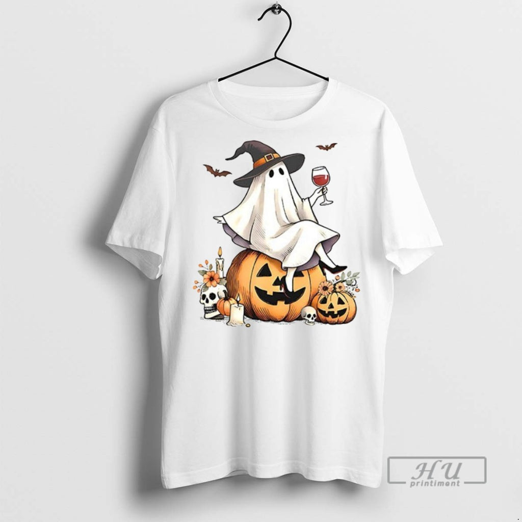 Trending Officials Halloween Ghost Wine Ceramic Ceramic And Classic Dad Cap T Shirt