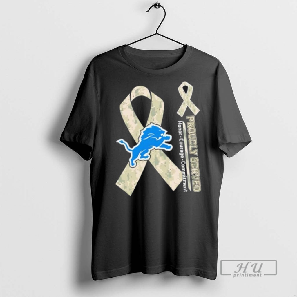 Trending Officials Proudly Served Honor Courage Commitment Detroit Lions Football T Shirt