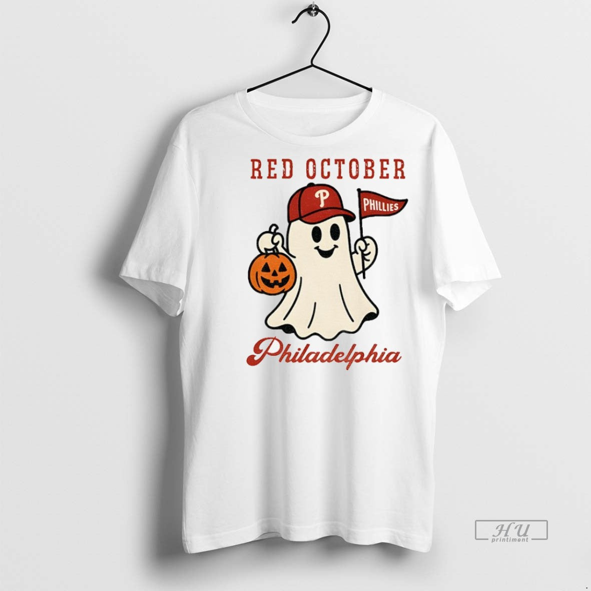 Trending Officials Red October Halloween Ghost Phillies Baseball Shirt Sweater