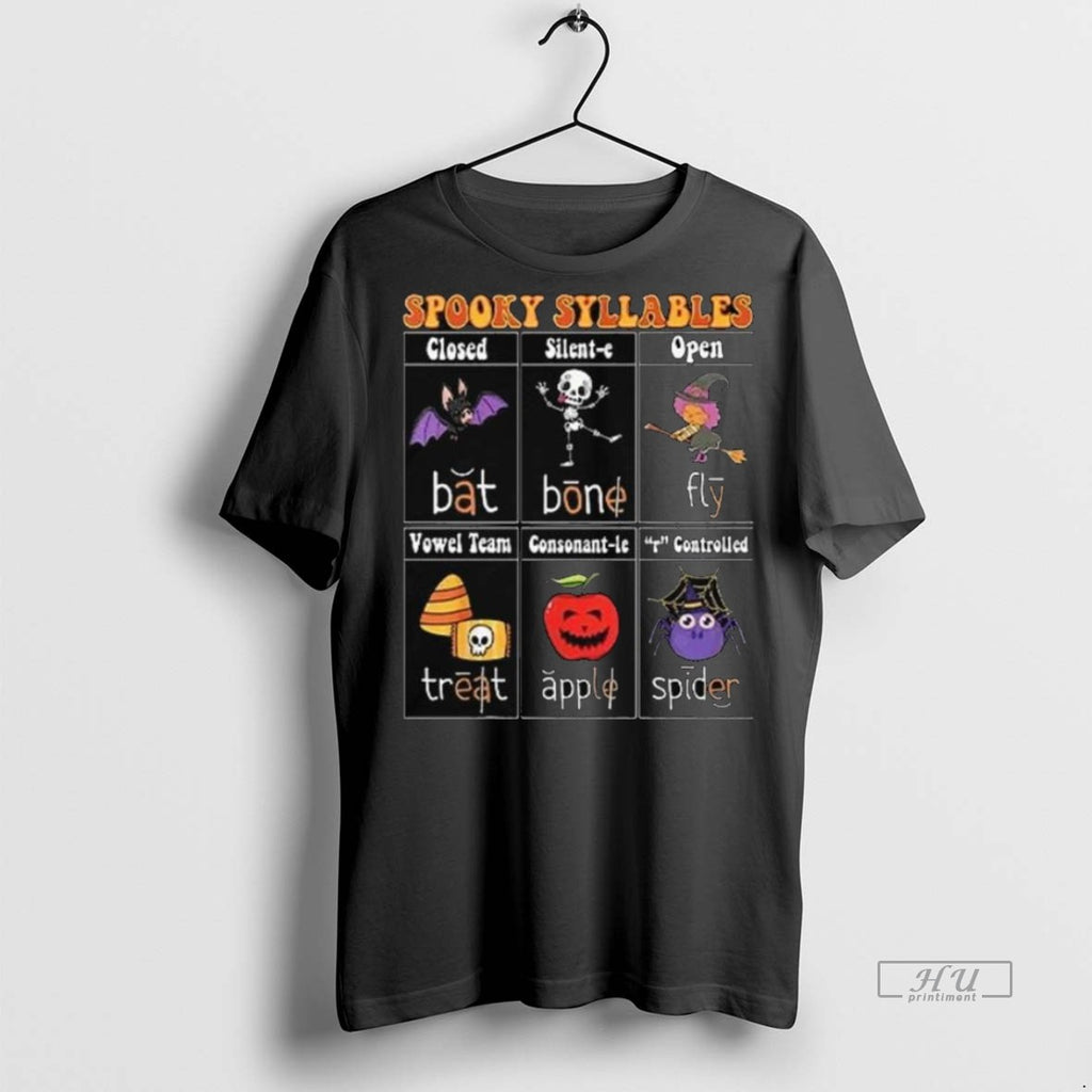 Trending Officials Spooky Syllables Teacher Funny Halloween Long Sleve T Shirt Sweater