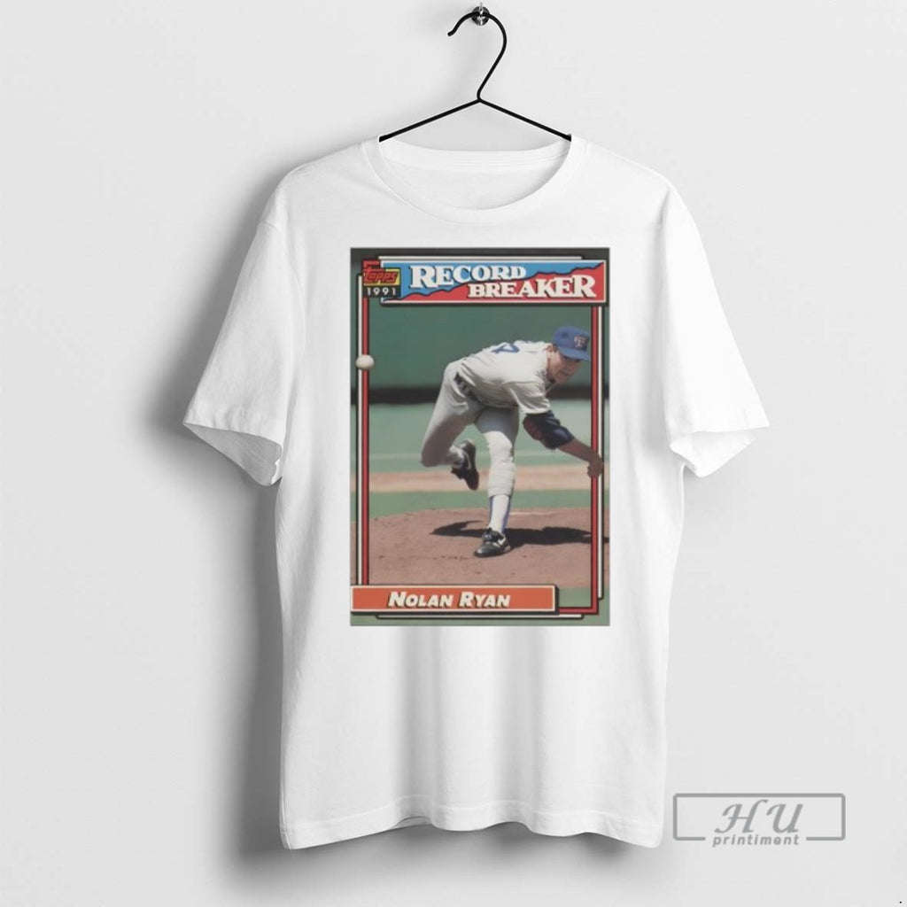Trending Officials Texas Rangers Nolan Ryan Record Breaker Baseball Card Player Mlb T Shirt