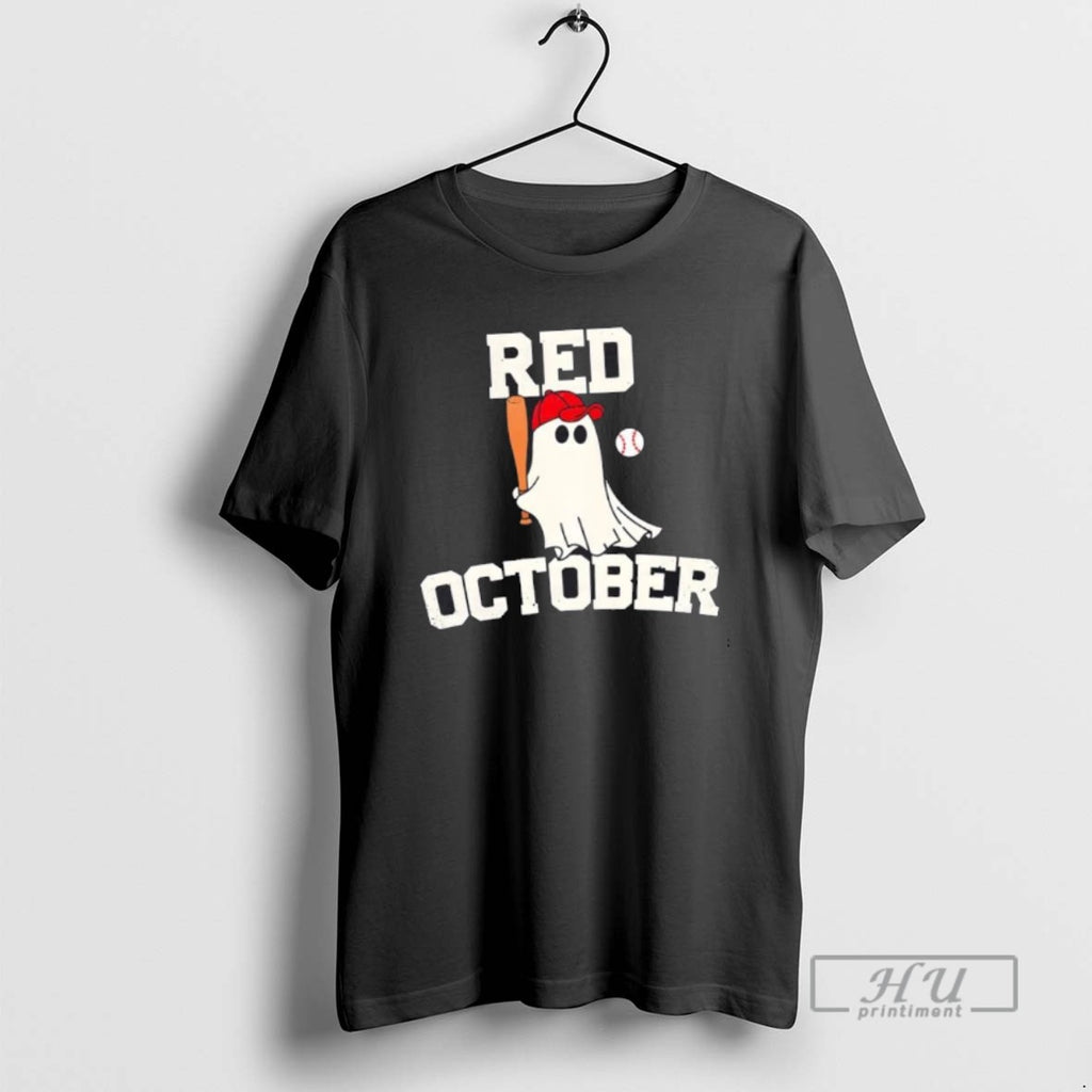 Trending Philadelphia Phillies Red October Halloween Ghost Playing Baseball T Shirts