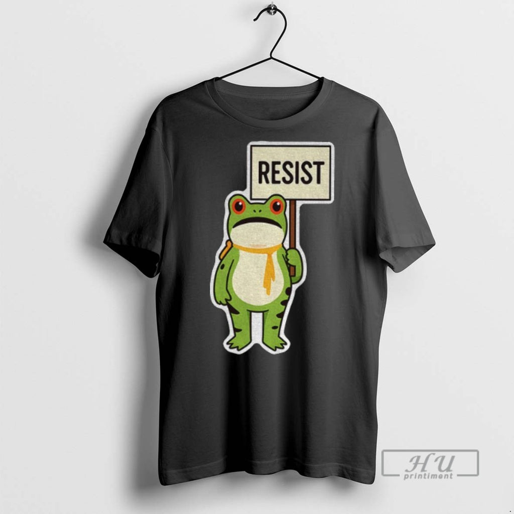 Trending Portland Frog Holding Resist Fdt Anti Establishment Anti Ice Graphic Tee Shirt Sweatshirt Hoodies