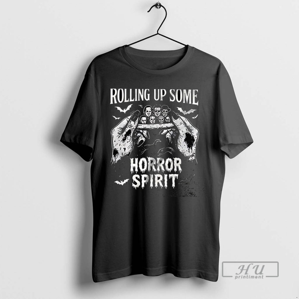 Trending Rolling Up Some Horror Spirit Halloween Characrters T Shirt