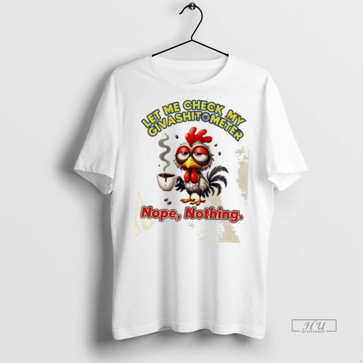 Trending Rooster Let Me Check My Giveashitometer Nope Nothing Graphic Tee Shirt Sweater