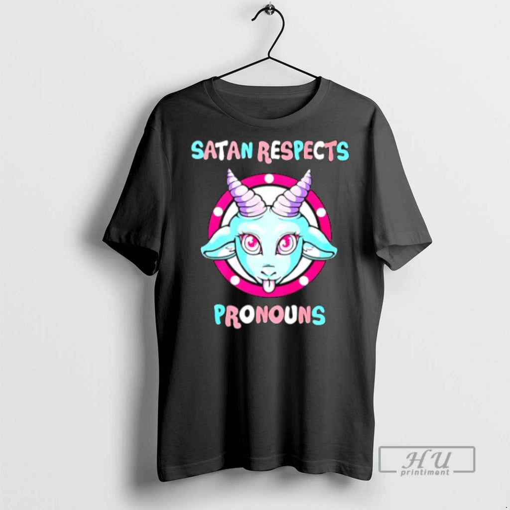 Trending Satan Respects Pronouns Goat T Shirts Sweatshirt Hoodies