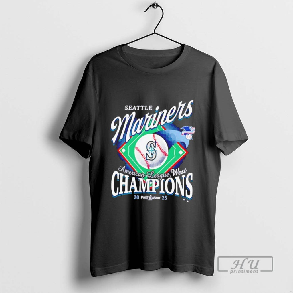 Trending Seattle Mariners American League West Champions 2025 Postseason Blackshirt T Shirts