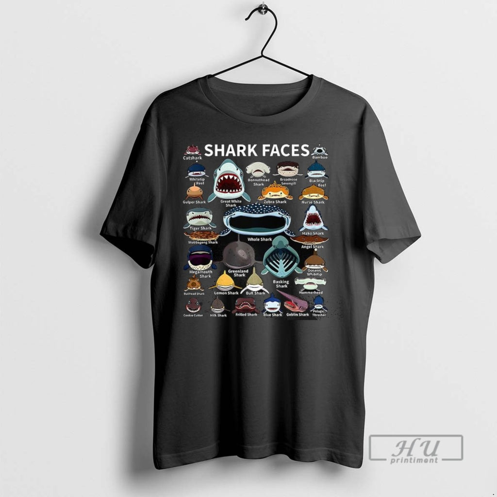Trending Shark Faces Type Of Shark T Shirt