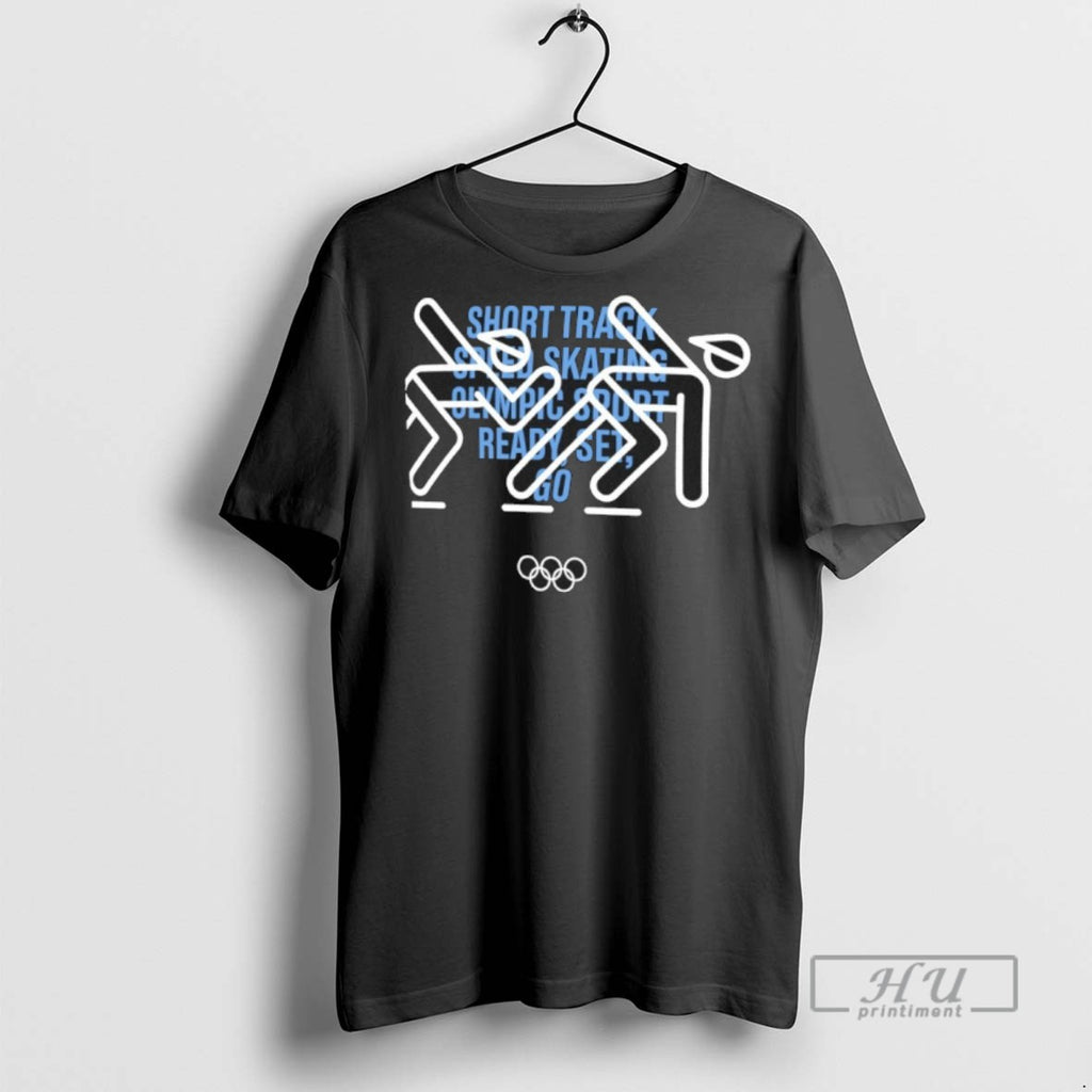 Trending Short Track Speed Skating Olympic 2026 Sport Ready Set Go Graphic Tee Shirt