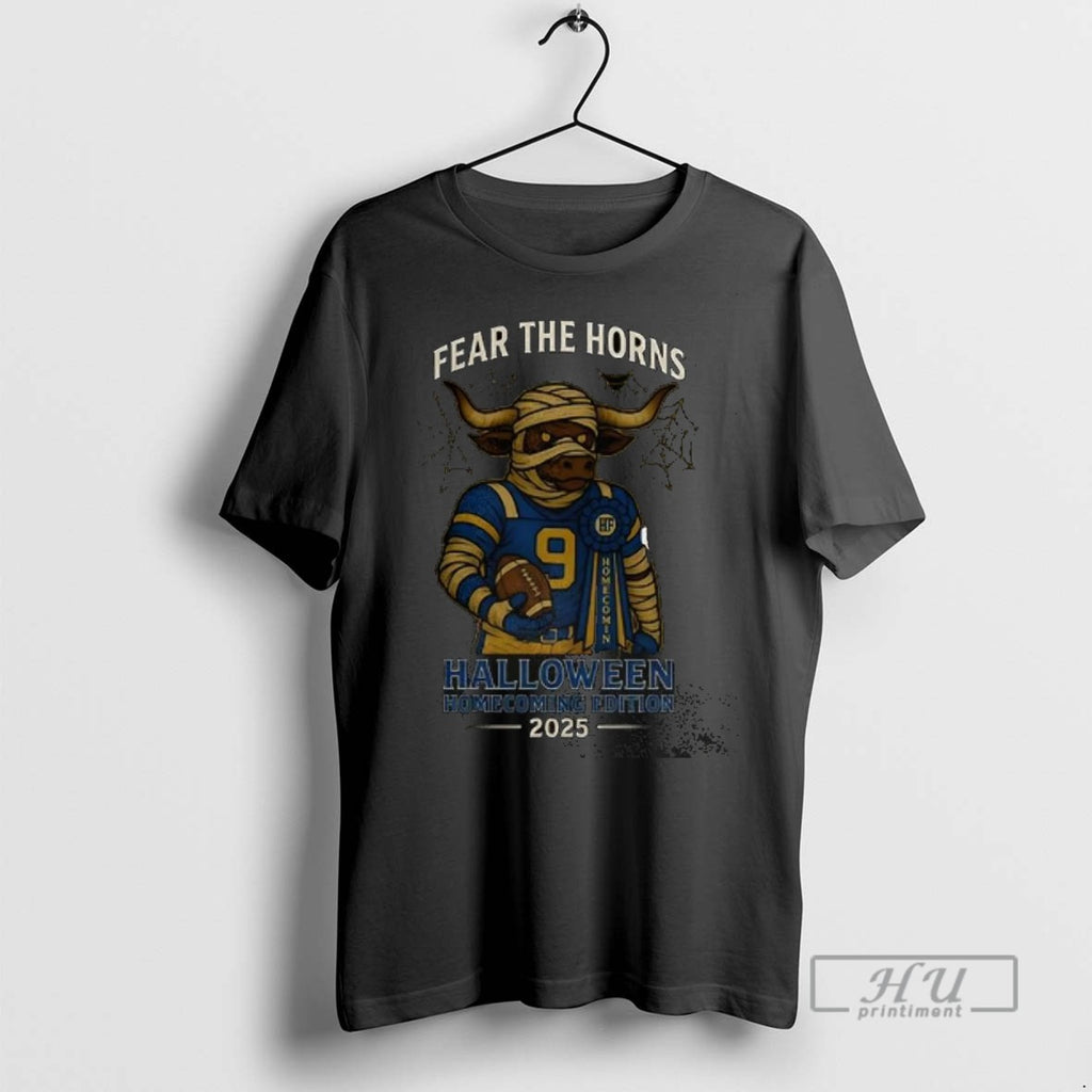 Trending Texas Longhorns Football Halloween Homecoming 2025 Fear The Horns Mascot T Shirt