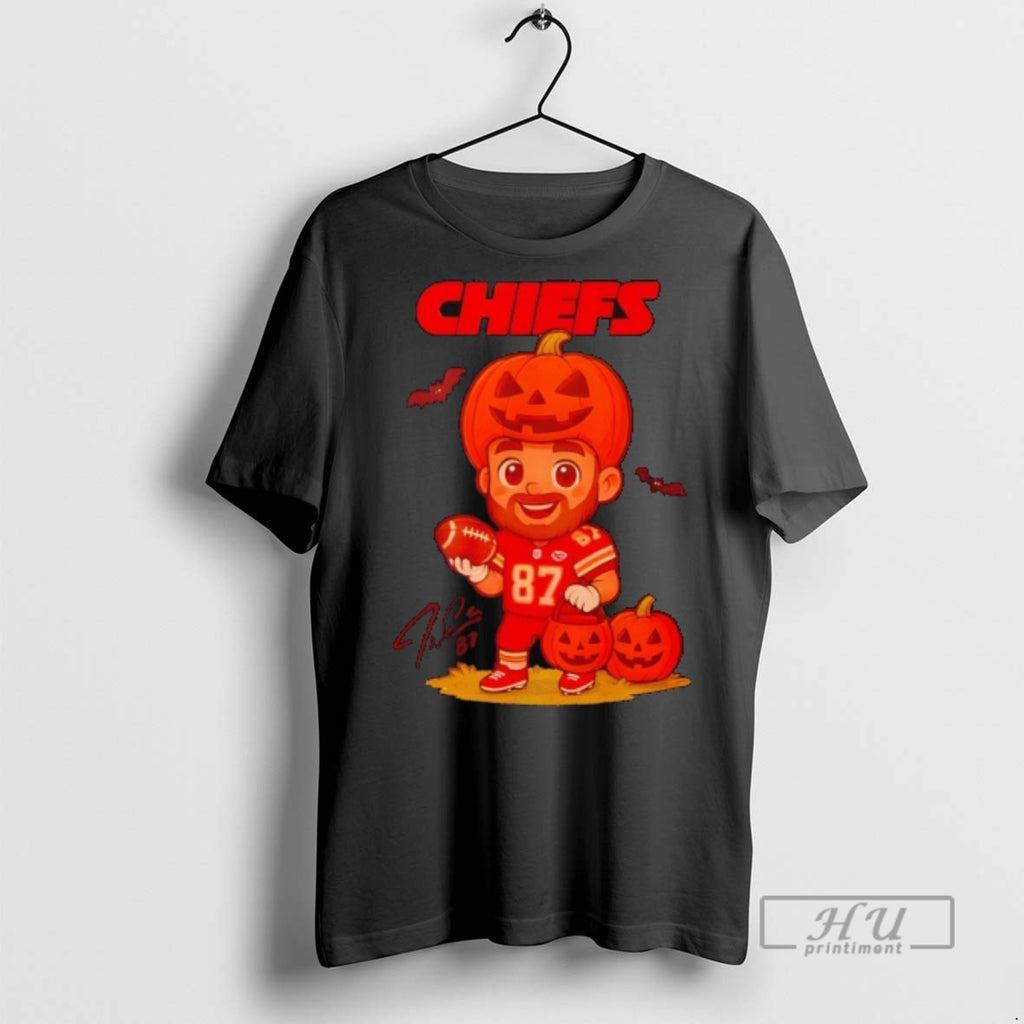 Trending Travis Kelce Kansas City Chiefs Halloween Football Signature 2025 T Shirt
