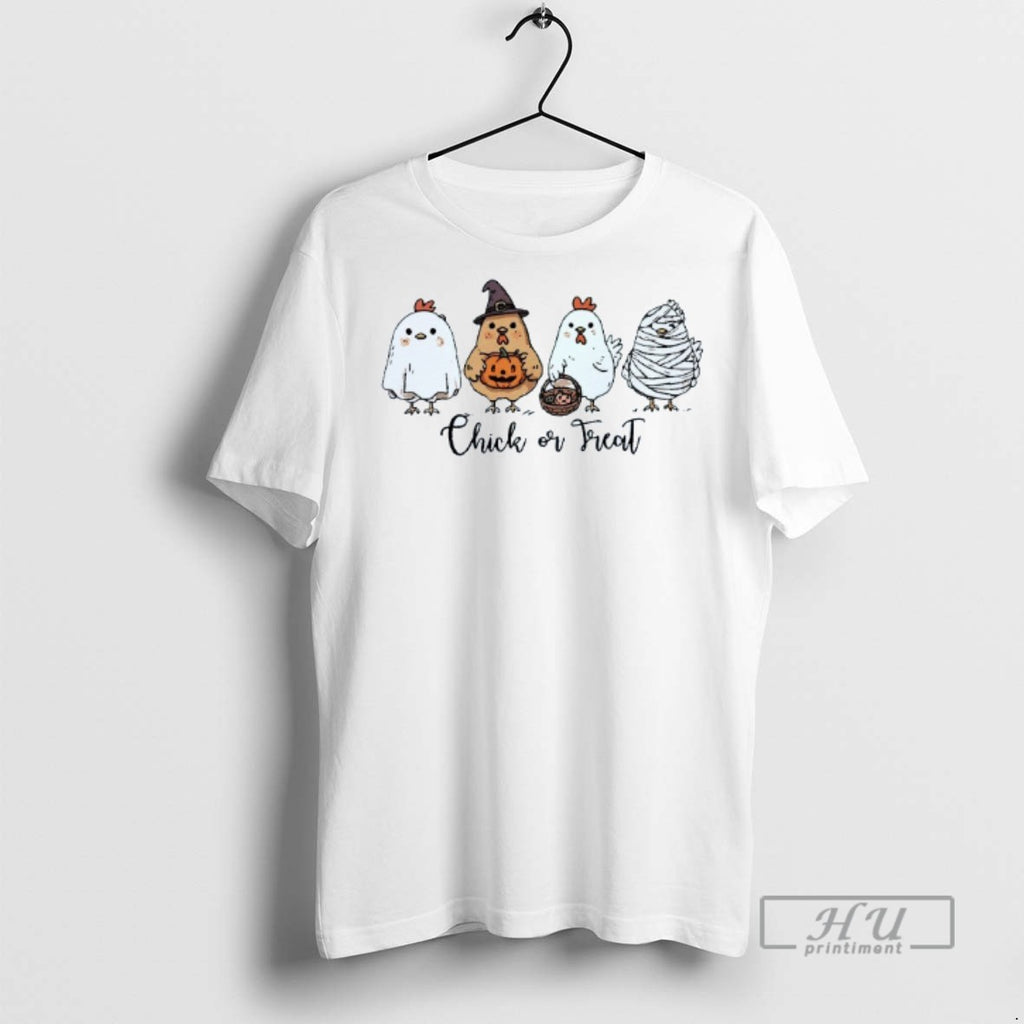Trending Trick Or Treat Halloween Chicken Mens White Tee T Shirts