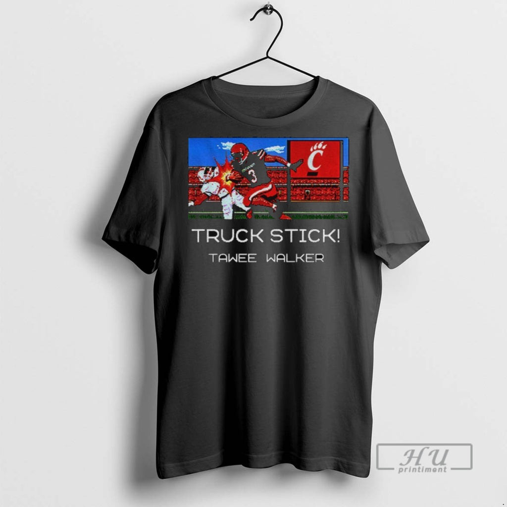 Trending Truckstick Tawee Walker Run Em Down Run Em Over Cincinnati Bearcats Graphic Tee Shirts