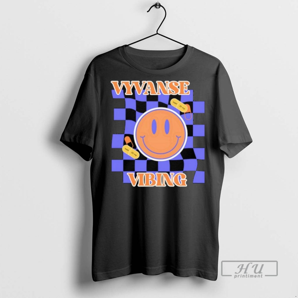 Trending Vyvanse Vibing Smile Emoji Graphic Tee Shirt Sweatshirt Hoodies