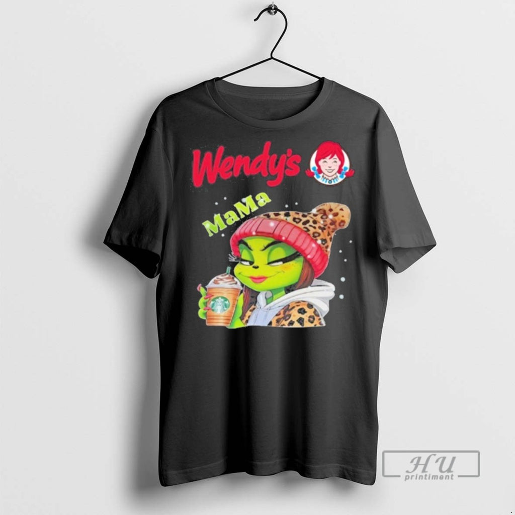 Trending Wendys Logo Mama Grinch Drink Coffee T Shirt