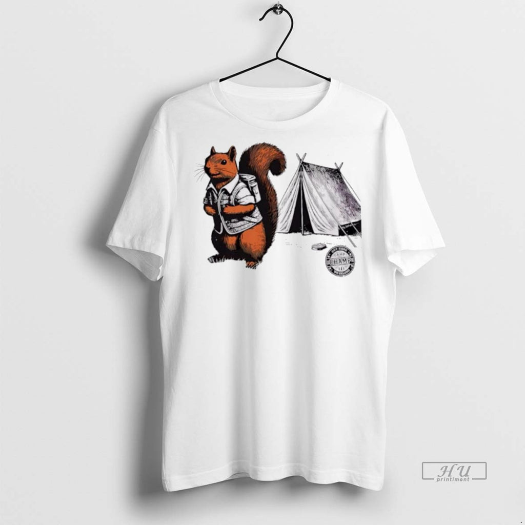 Trending Whimsical Camping Squirrel Color Pop Adventure Graphic Tee Shirt Sweater