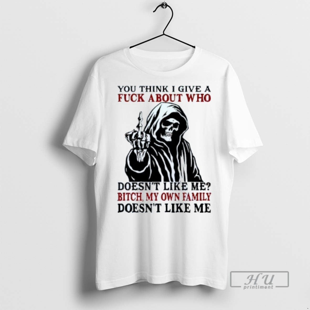 Trending You Think I Give A Fuck About Who Doesnt Like Me Bitch Skeleton Mens