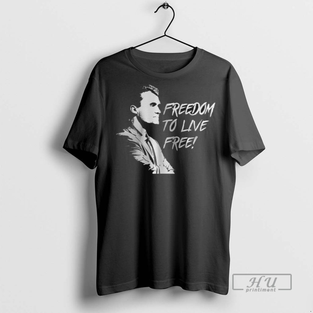 Trending Charlie Kirk Freedom To Live Free Black Men Graphic Tee Shirts Sweatshirt Hoodies