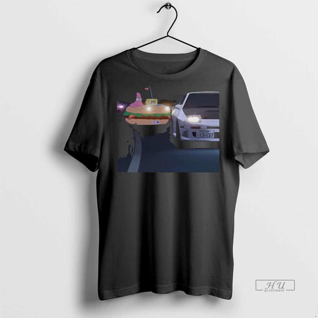 Trending Initial D Spongebob And Patrick Bikini Bottom Drift Club Shirt Sweater