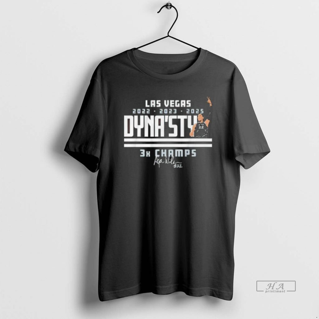 Trendy Aja Wilson Las Vegas Aces Dynasty 3x Champs Signature