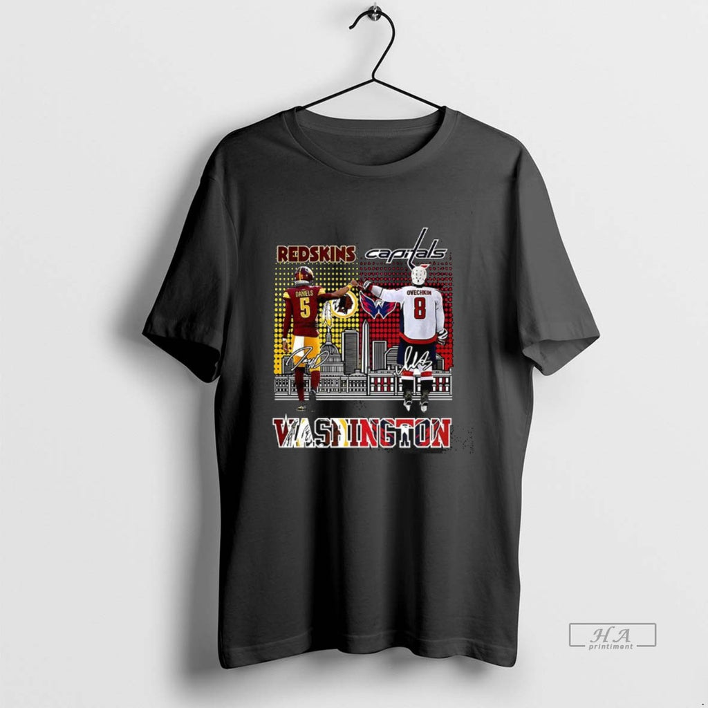 Trendy Alexander Ovechkin Washington Capitals And Jayden Daniels Washington Commanders Signature