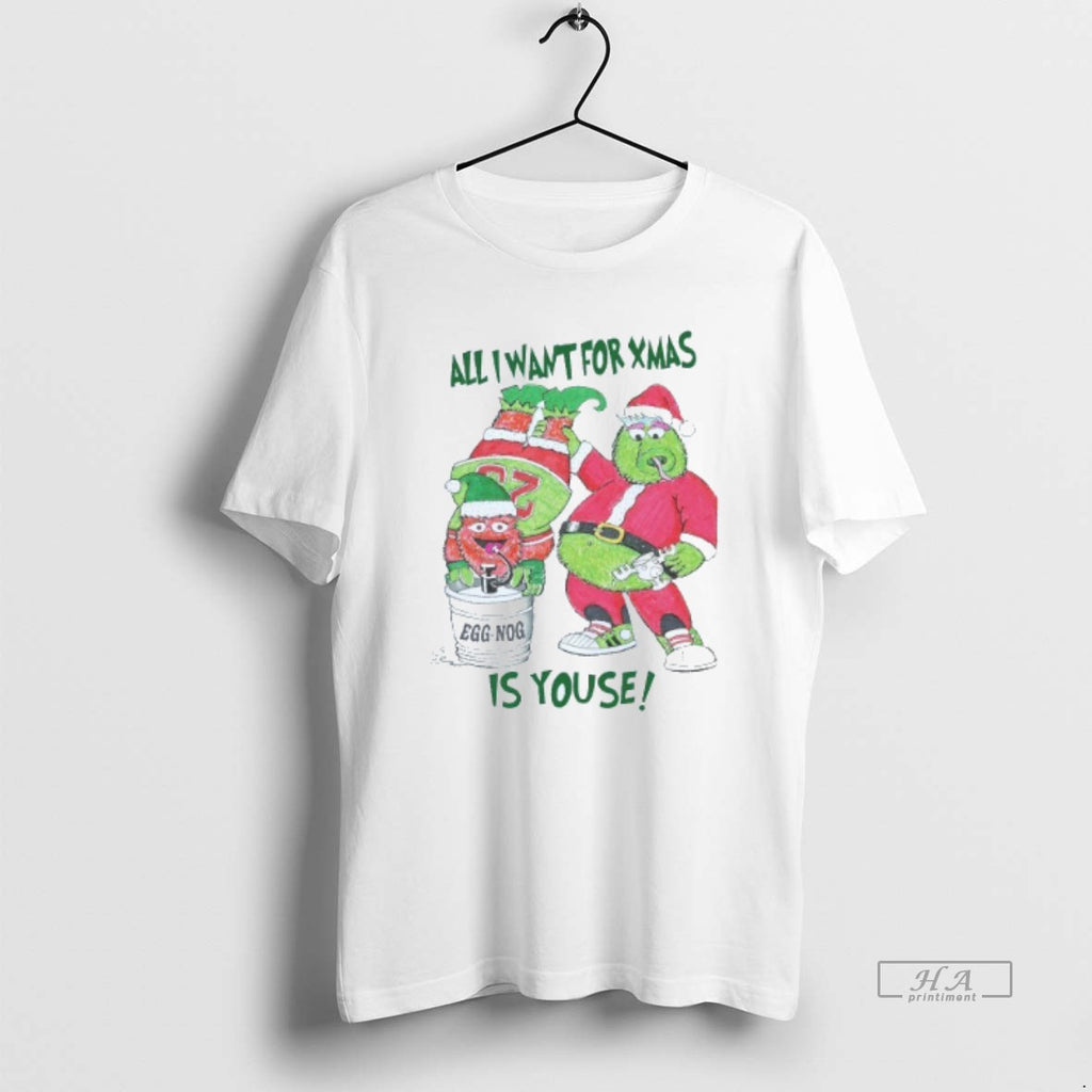 Trendy All I Want For Xmas Is Youse Gritty And Phanatic Mens White Tee Tee