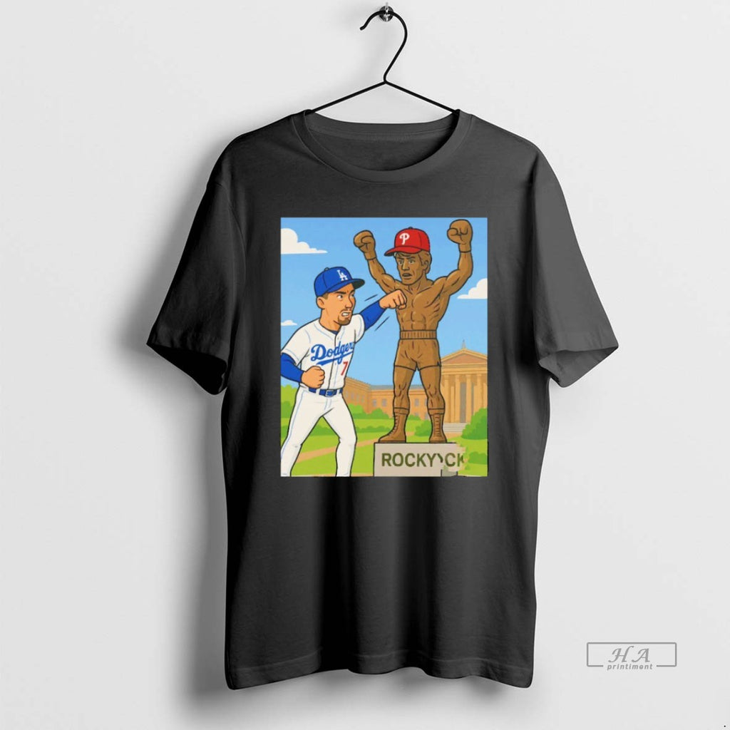 Trendy Blake Snell Los Angeles Dodgers Beat Philadelphia Phillies Rocky Statue Blackshirt