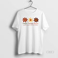 Trendy Boho Fall Floral Christian Grateful Thankful Blessed God Is Faithful In Every Season Tee