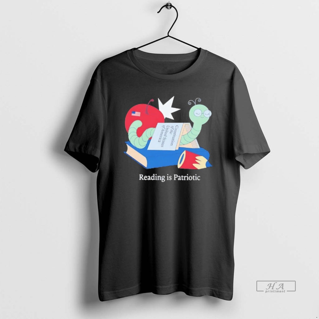 Trendy Bookworm Reading Is Patriotic